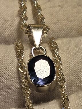 925 Sterling Silver Blue Sapphire Pendant Charm - New - Pendant Only